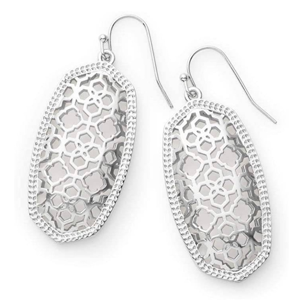 NWT Kendra Scott Limited Edition Elle Earrings Silver Filigree Nordstrom Release